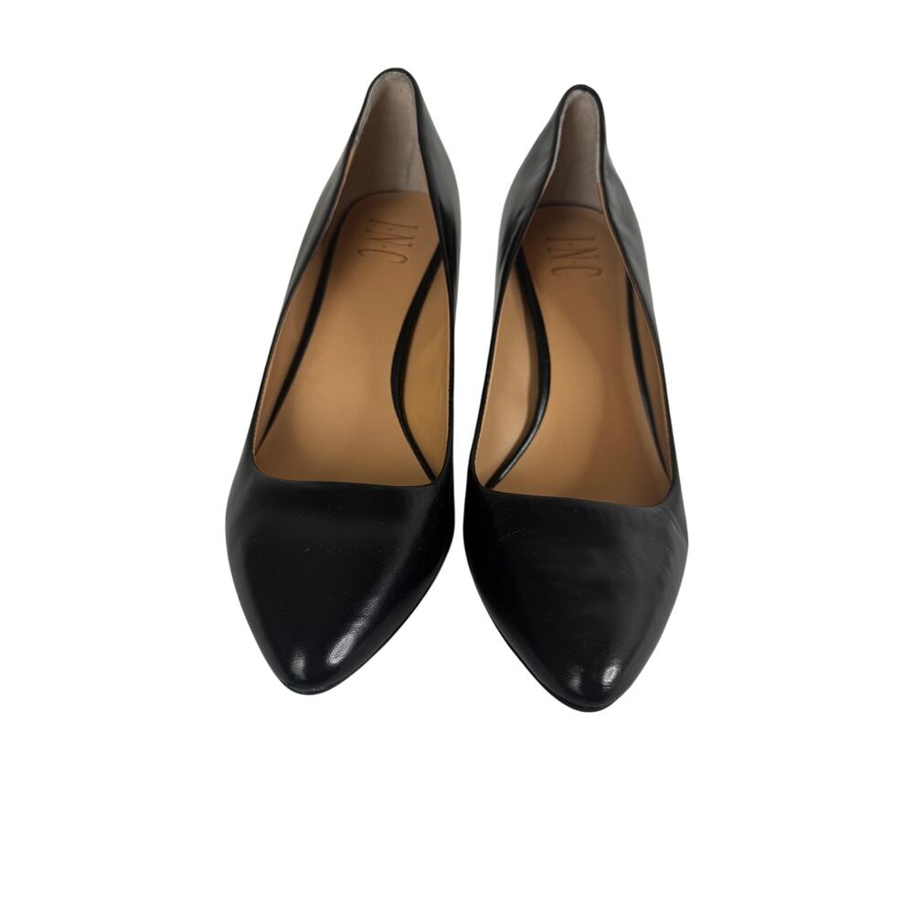 INC Black leather versatile sexy capsule staple pumps size 8